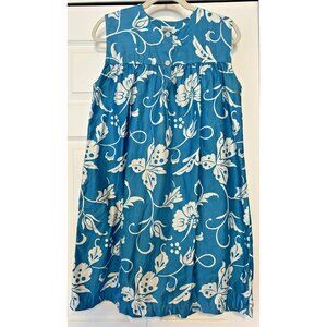 Pelelani Hawaiian S small vintage dress Made in Hawaii teal A line mumu short